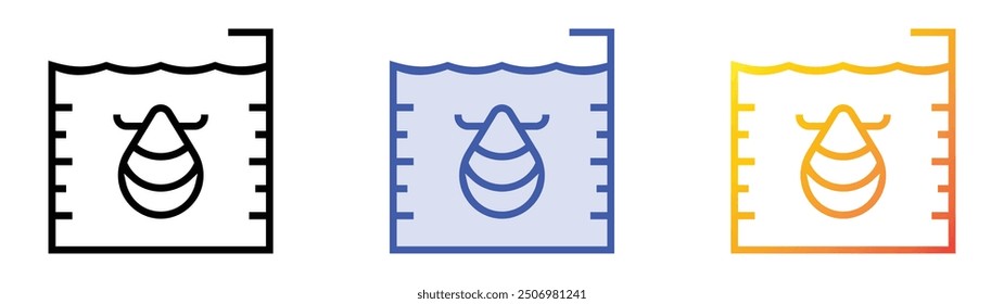 mussel icon. Linear, Blue Fill and Gradient Style Design Isolated On White Background