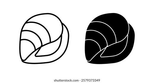 mussel Icon set. Symbol isolated white background. vector illustration. color editable.