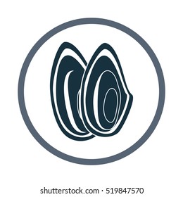 Mussel icon. Simple design for web and mobile