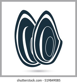 Mussel icon. Simple design for web and mobile