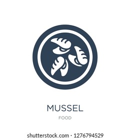 mussel icon vector on white background, mussel trendy filled icons from Food collection, mussel vector illustration