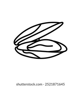 Mussel Outline Icon, Vector illustration