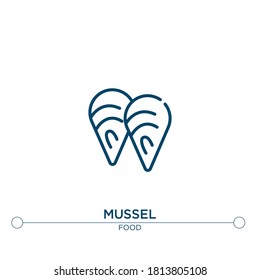 mussel outline vector icon. simple element illustration. mussel outline icon from editable food concept. can be used for web and mobile
