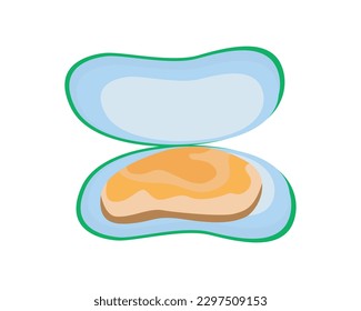 mussels icon flat style element isolated on white background vector illustration