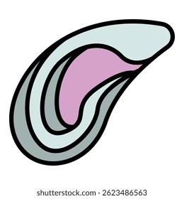 Icône moules. Icône Image vectorielle contour moules couleur plat isolé