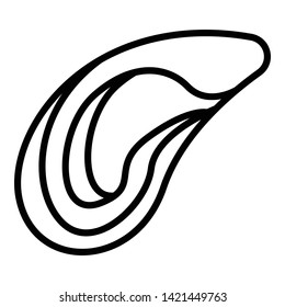 Mussels icon. Outline mussels vector icon for web design isolated on white background