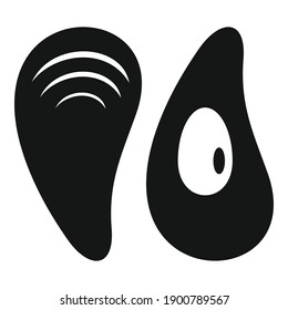 Icono de mejillones. Ilustración simple del icono vector mejillones para el diseño web aislado en fondo blanco