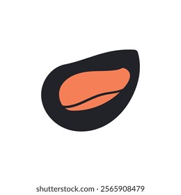 mussels vector illustration isolated on a white background , sea food ,asian food italian or spanish . Hand drawn illustration .