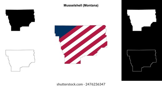 Musselshell County (Montana) outline map set