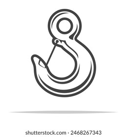 Mussy hook icon transparent vector isolated