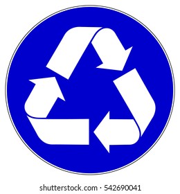 Must be recycled, mandatory sign, vector illustration.