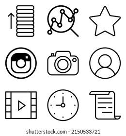 Must Have Flat Icon Set Isolated On White Background