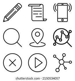 Must Have Flat Icon Set Isolated On White Background