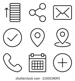 Must Have Flat Icon Set Isolated On White Background