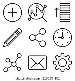 Must Have Flat Icon Set Isolated On White Background