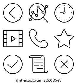 Must Have Flat Icon Set Isolated On White Background