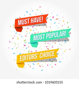 Must Have, Most Popular & Editors' Choice Tags