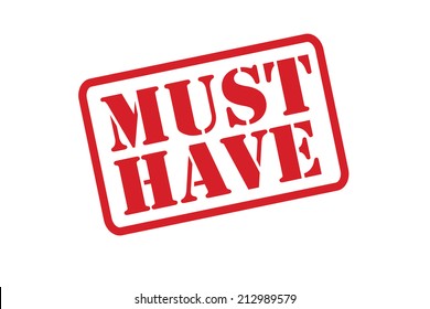 MUST HAVE red Rubber Stamp vector over a white background.