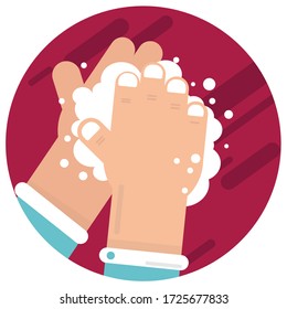 Must wash hands with soap hands vector animation