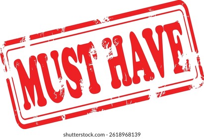 Must watch Grunge Rubber Stamp in Red on White Background. Perfect for business documents, office use, administrative purposes, and graphic design projects.