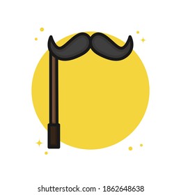 Mustache Accessory Icon Filled Line Style. Men Style Illustration Vector. Vintage Logo Sticker Symbol. Icon For Web and Print Template
