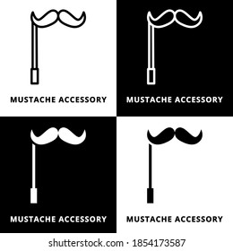 Mustache Accessory Icon Line and Glyph Style. Men Style Illustration Vector. Vintage Logo Symbol. Icon For Web and Print Template
