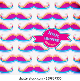 Mustache background in /Design modern template can be used for brochure, banners/ hipster vector