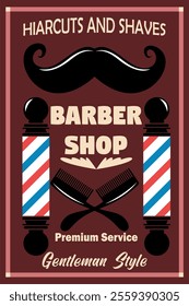 Mustache Barber Poster Salon Wall Decoration