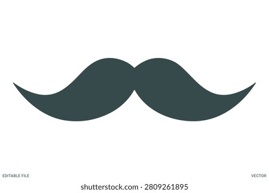 Mustache barber shop icon vector illustration for men fashion grooming style hipster culture element