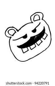 mustache bear doodle