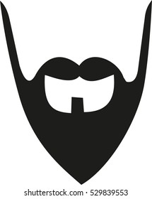 Mustache beard ducktail