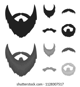 Mustache and beard, hairstyles black,monochrome icons in set collection for design. Stylish haircut vector symbol stock web illustration.