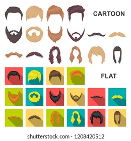 Mustache and beard, hairstyles cartoon icons in set collection for design. Stylish haircut vector symbol stock web illustration.