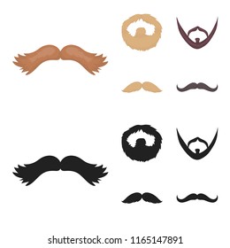 Mustache and beard, hairstyles cartoon,black icons in set collection for design. Stylish haircut vector symbol stock web illustration.