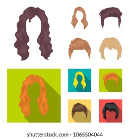Mustache and beard, hairstyles cartoon,flat icons in set collection for design. Stylish haircut vector symbol stock web illustration.