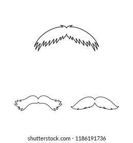 Mustache and beard, hairstyles outline icons in set collection for design. Stylish haircut vector symbol stock web illustration.