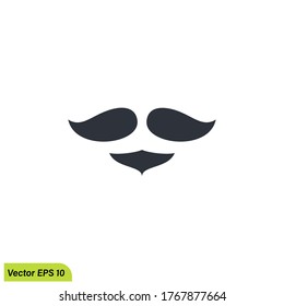 mustache and beard icon illustration symbol simple design element logo template