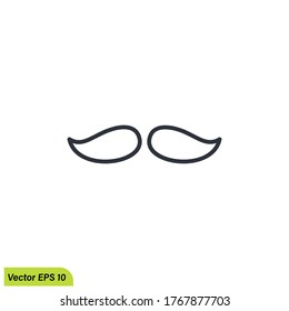 mustache and beard icon illustration symbol simple design element logo template