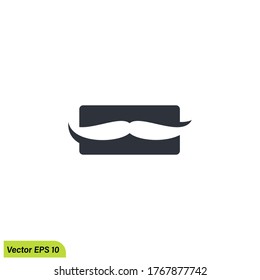 mustache and beard icon illustration symbol simple design element logo template
