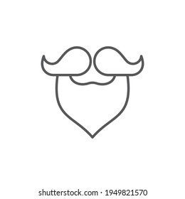 Mustache and beard icon isolated on color background. Barbershop symbol. Facial hair style. Vintage style drawing. Vector Illustration