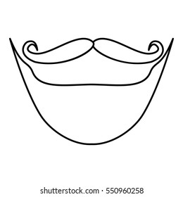 Mustache and beard icon. Outline illustration of mustache and beard vector icon for web