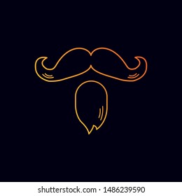 mustache with beard icon. Simple illustration of italy mustache vector icon for web