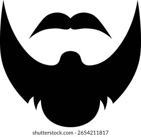Ícone de bigode e barba. Ilustração de vetor.