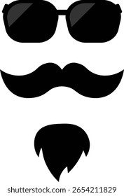 Mustache and Beard Icon. Vector Illustration.