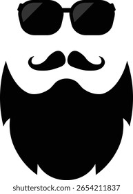 Mustache and Beard Icon. Vector Illustration.