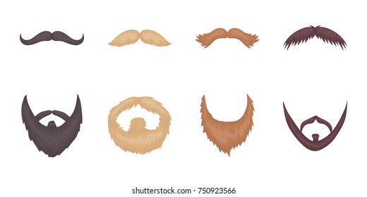 Mustache and beard icons in set collection for design. Stylish haircut vector symbol stock  illustration.
