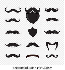 Mustache and beard icons set. Simple illustration of mustache and beard vector illustration design.