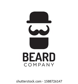 mustache and beard logo luxury 