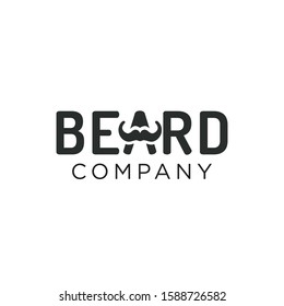 mustache and beard logo luxury  letter design