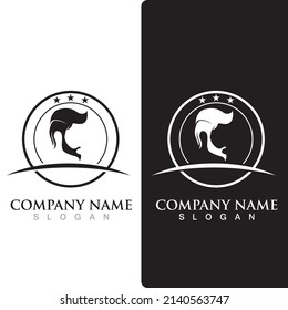 mustache and beard logo and symbol vector 